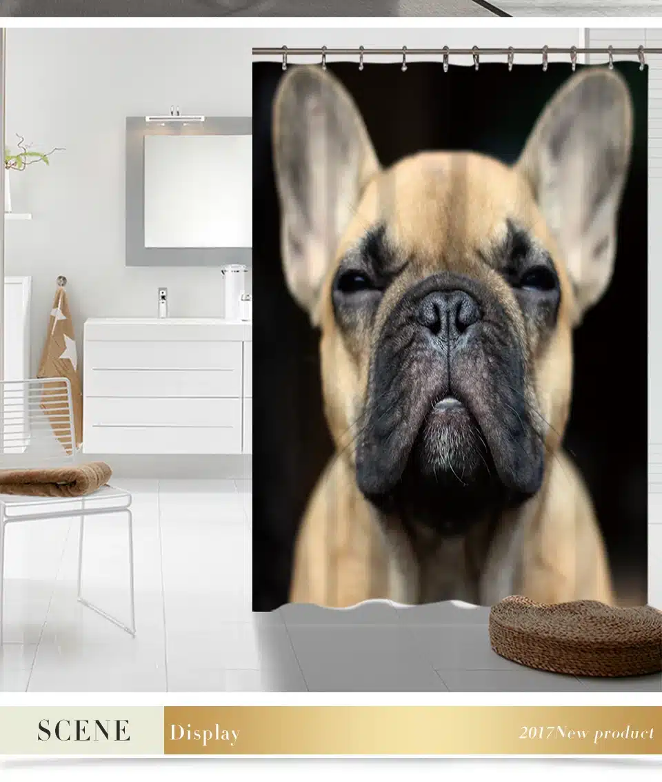 Wholesale Dog Shower Curtain 180X150/180CM 3D Digital Printing Cortinas Para Sala De Estar Bathroom Accessories Hanging Curtain 8