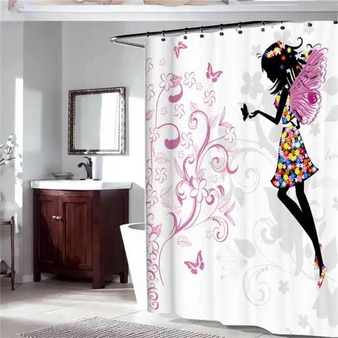 2017 Custom Shower Curtain Girls 3D Effect Print Stylish Waterproof Polyester Fabric Bathroom Deco 71" x 71" With Hooks 9