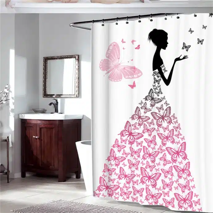 2017 Custom Shower Curtain Girls 3D Effect Print Stylish Waterproof Polyester Fabric Bathroom Deco 71" x 71" With Hooks 13