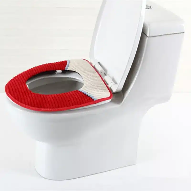 Bathroom Supplies High-Quality Velvet Toilet Seats PU Leather Waterproof Padded Seat Cushion Paste Buckle Toilet Sets 10