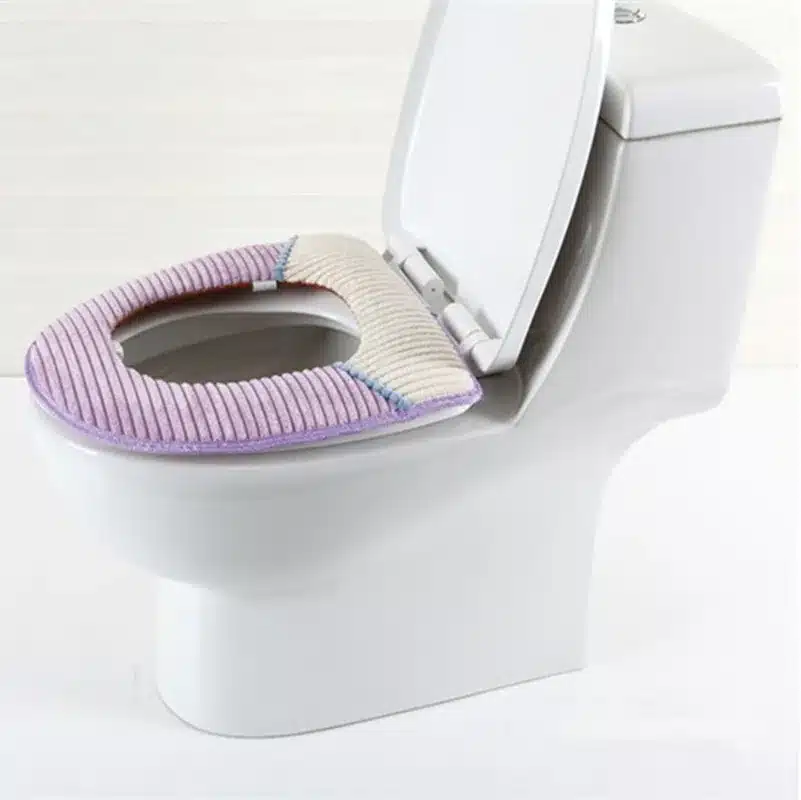 Bathroom Supplies High-Quality Velvet Toilet Seats PU Leather Waterproof Padded Seat Cushion Paste Buckle Toilet Sets 11