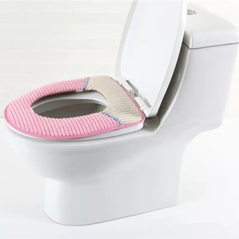Bathroom Supplies High-Quality Velvet Toilet Seats PU Leather Waterproof Padded Seat Cushion Paste Buckle Toilet Sets 12