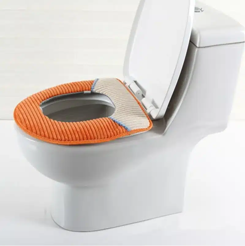 Bathroom Supplies High-Quality Velvet Toilet Seats PU Leather Waterproof Padded Seat Cushion Paste Buckle Toilet Sets 14