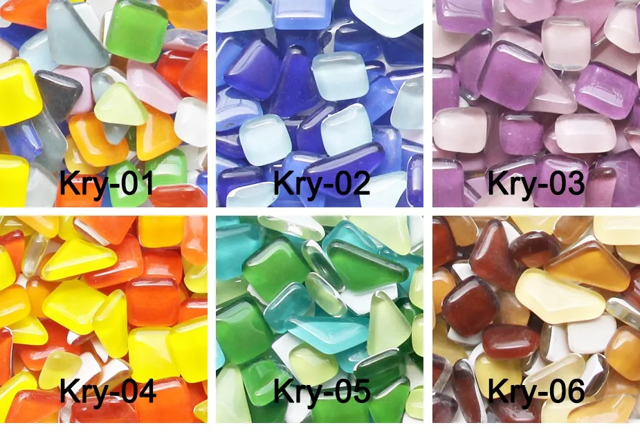 DIY Colorful Mosaic 120 pieces Natural Crystal Glass Marble Stone Mosaic Gravel for Vase Bonsai Flowerpot Aquarium Garden Decor 9
