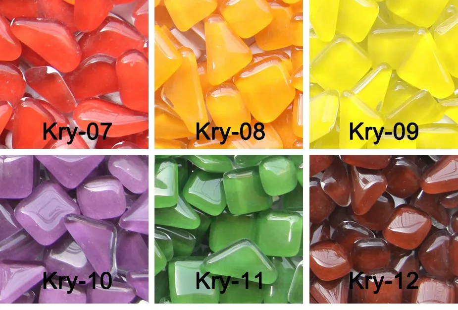 DIY Colorful Mosaic 120 pieces Natural Crystal Glass Marble Stone Mosaic Gravel for Vase Bonsai Flowerpot Aquarium Garden Decor 10
