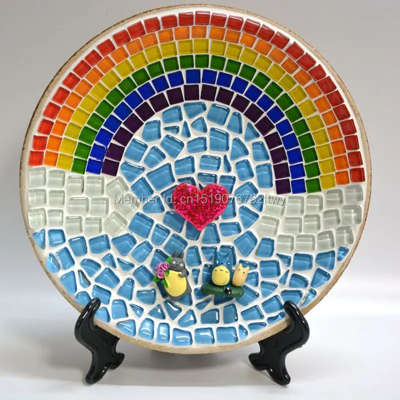 DIY Colorful Mosaic 120 pieces Natural Crystal Glass Marble Stone Mosaic Gravel for Vase Bonsai Flowerpot Aquarium Garden Decor 13