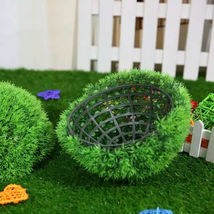 Factory Cheap Price! Mixed Sizes Plastic Flowers Leaf Effect Topiary Balls Artificial Grass Balls Outdoor Hanging Garden Decor 12