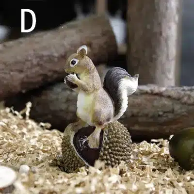 American Countryside Atifical Resin Squirrel with nuts Animal Figurine Home Decor Garden Decoration Crafts Home Accessories 5