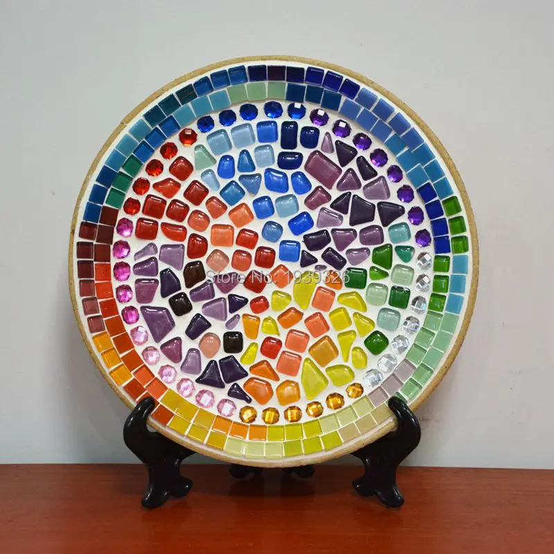 200g Glitter Glass Mosaic Beads Flat Marbles Irregular Glass Mosaic Tiles for Flower Pot Vase Lantern Aquarium Garden Decoration 14