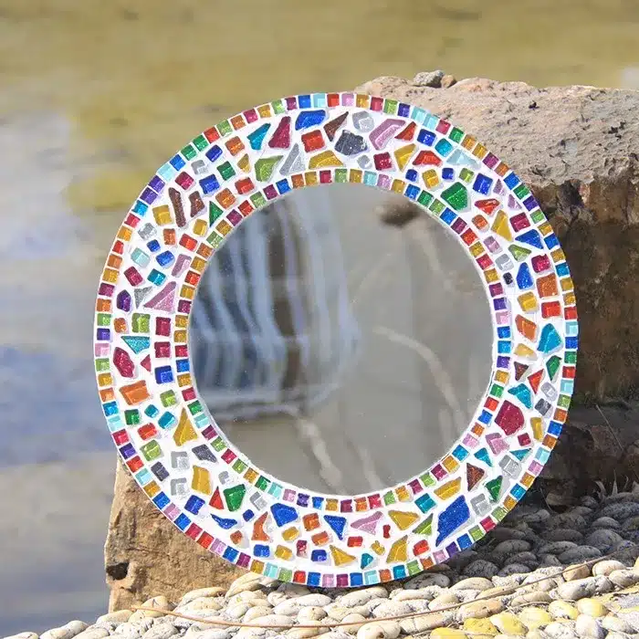 200g Glitter Glass Mosaic Beads Flat Marbles Irregular Glass Mosaic Tiles for Flower Pot Vase Lantern Aquarium Garden Decoration 19