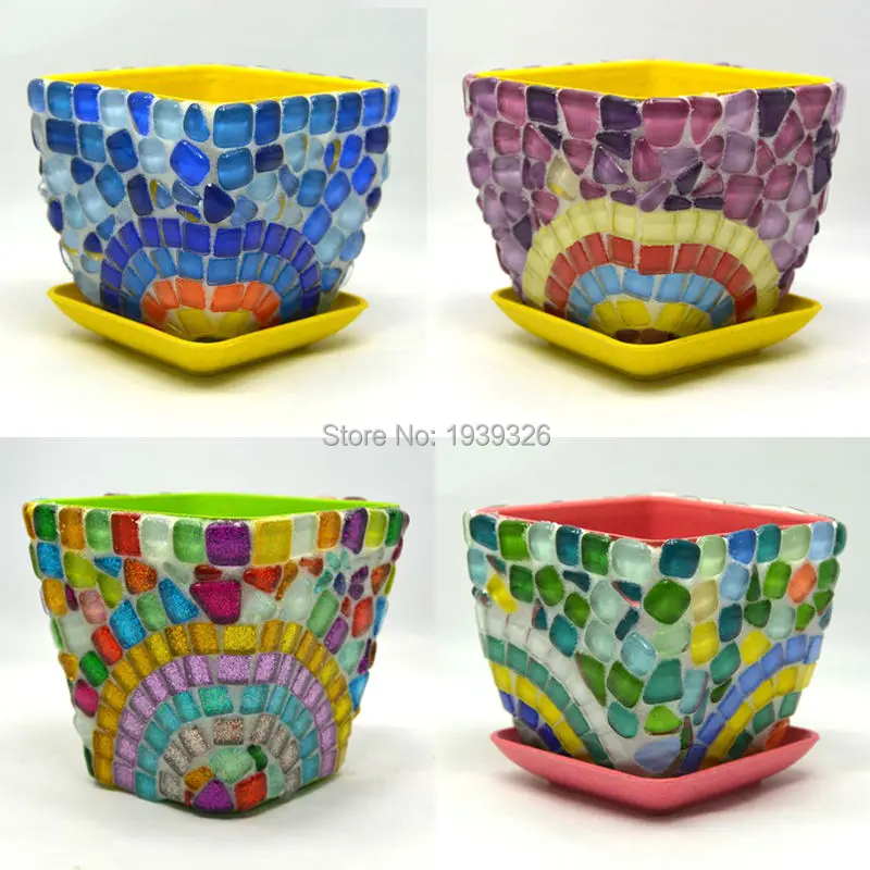 200g Glitter Glass Mosaic Beads Flat Marbles Irregular Glass Mosaic Tiles for Flower Pot Vase Lantern Aquarium Garden Decoration 20