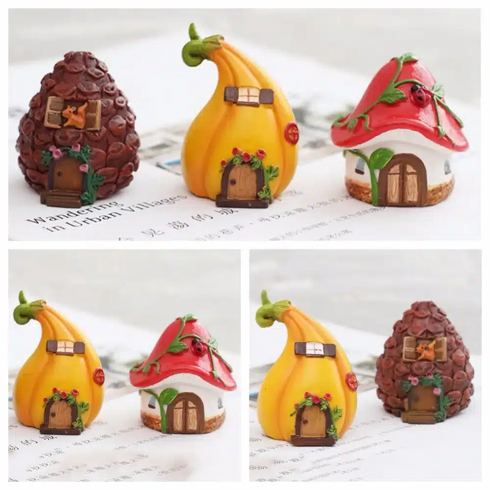 Garden Micro Landscape Mini Resin House Miniature House Fairy Home Garden Decoration Crafts Artesanato Miniature Fairy Garden 7
