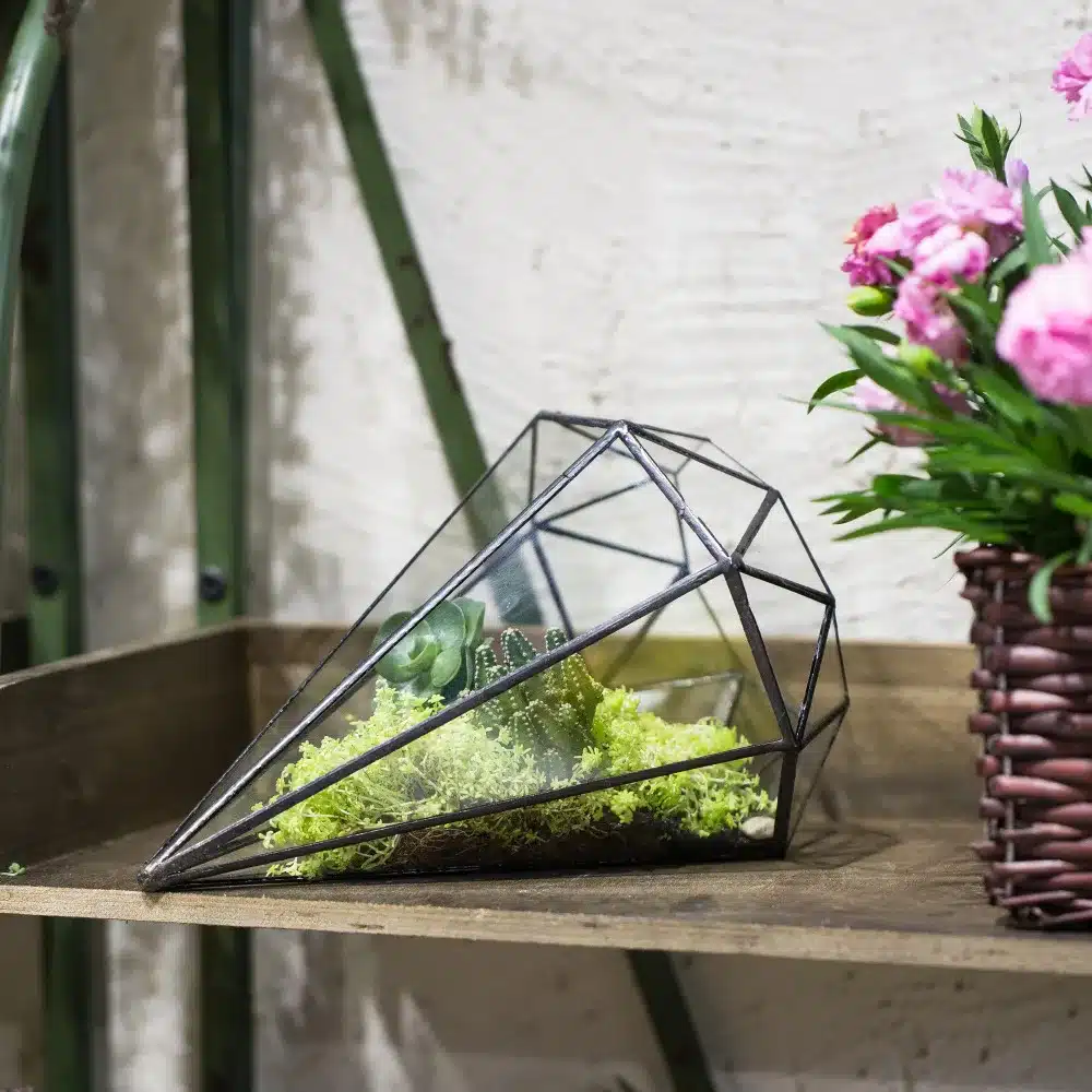 Handmade Glass Terrarium Geometric Succulents Planter Indoor Plant Flowerpot Octahedral Tabletop Bonsai Pot Garden Decoration 13