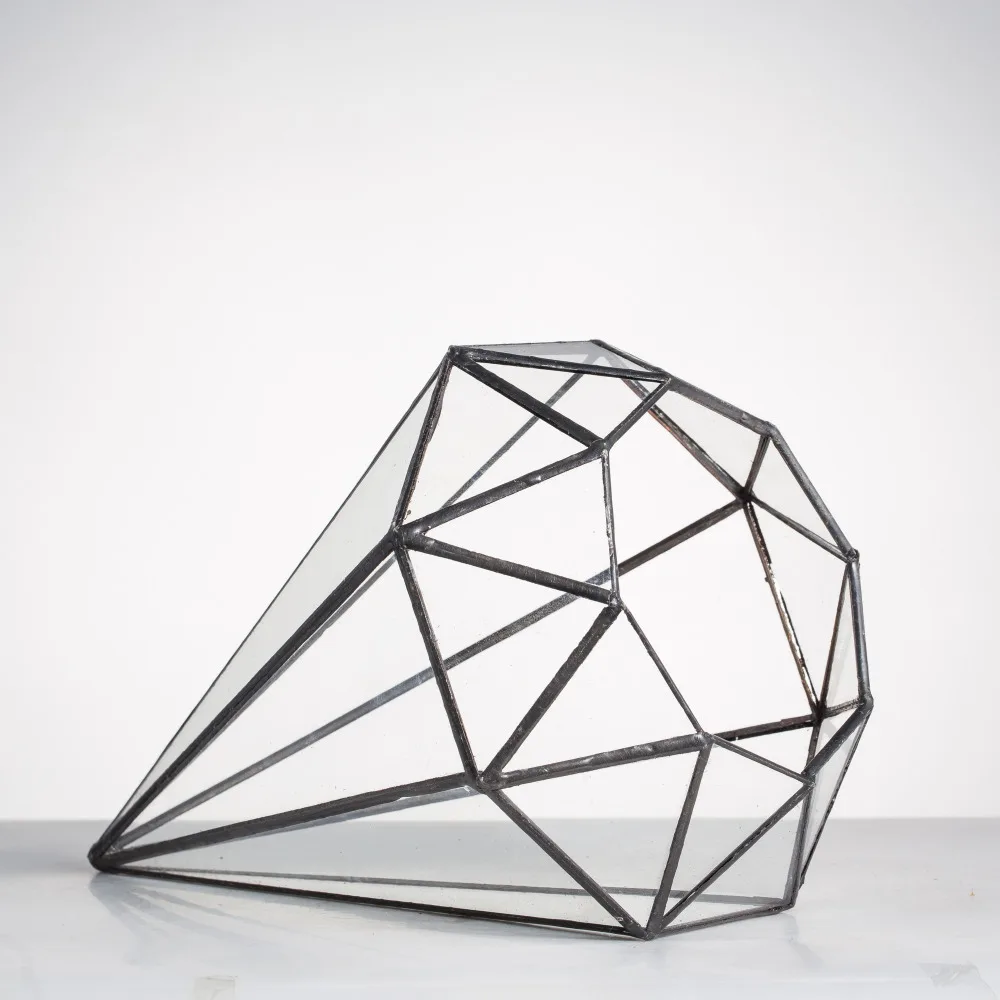 Handmade Glass Terrarium Geometric Succulents Planter Indoor Plant Flowerpot Octahedral Tabletop Bonsai Pot Garden Decoration 14