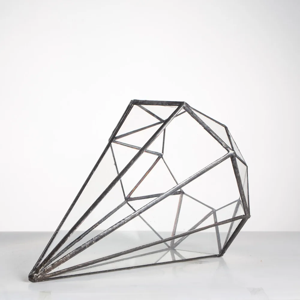 Handmade Glass Terrarium Geometric Succulents Planter Indoor Plant Flowerpot Octahedral Tabletop Bonsai Pot Garden Decoration 15