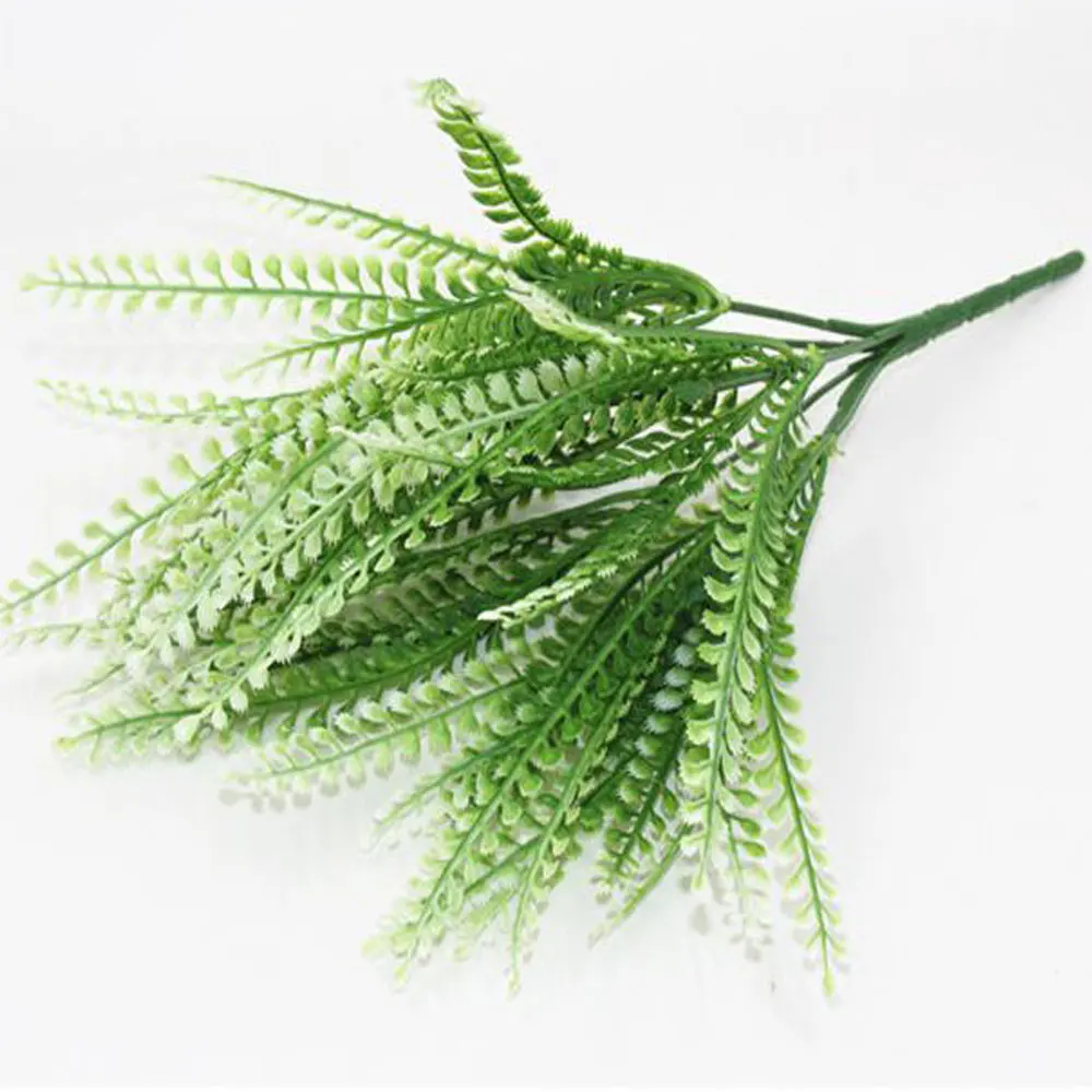 2017 Rushed 10pcs 7 Fork Basil Leaves Simulation Plant Fake Floral Decor Artificial Plastic Grass Home Flower Garden Decoration 9
