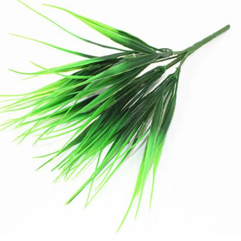 2017 Rushed 10pcs 7 Fork Basil Leaves Simulation Plant Fake Floral Decor Artificial Plastic Grass Home Flower Garden Decoration 11