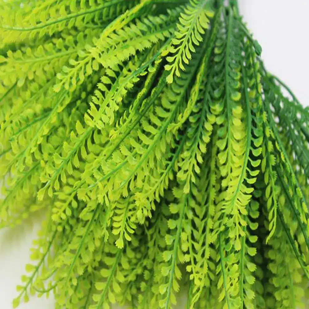 2017 Rushed 10pcs 7 Fork Basil Leaves Simulation Plant Fake Floral Decor Artificial Plastic Grass Home Flower Garden Decoration 15