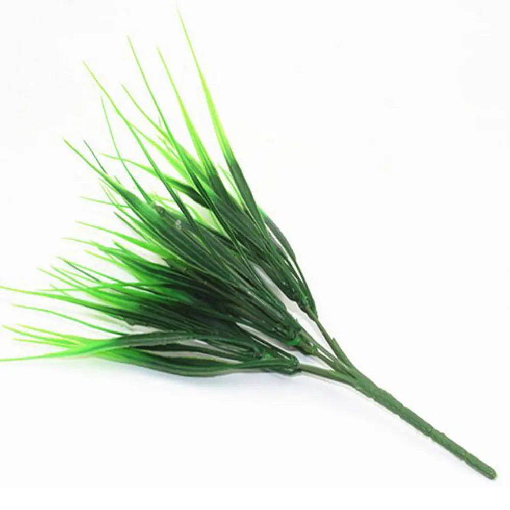2017 Rushed 10pcs 7 Fork Basil Leaves Simulation Plant Fake Floral Decor Artificial Plastic Grass Home Flower Garden Decoration 18