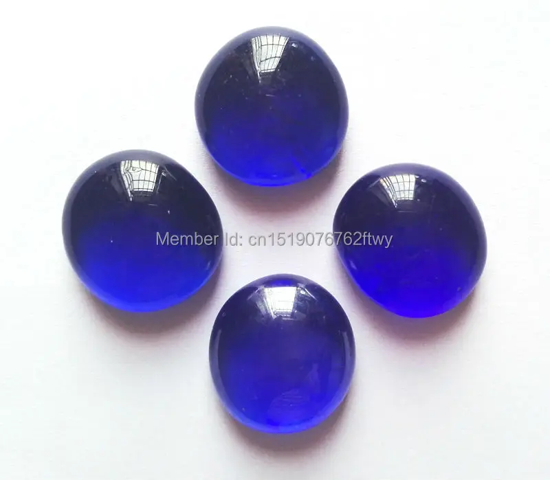 BLue Glass Craft Gift 80 pcs Flat Glitter Beads Pebble Stones For Vase Fish Tank Garden Decoration Decorative Glass Marble Stone 14