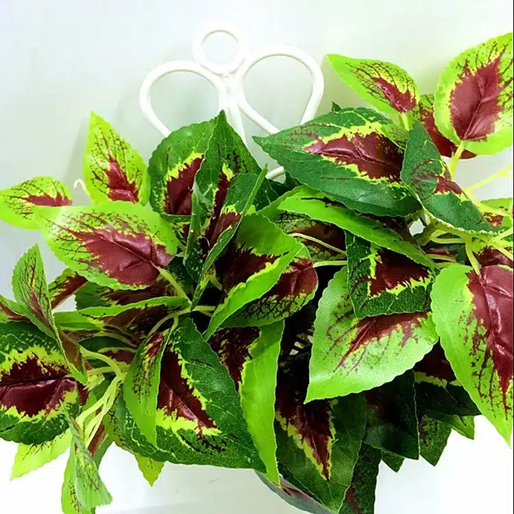 2017 Top Fashion Real Decoration 1pcs 7 Fork Basil Leaves Leaf Fake Plants Floral Decor Artificial Grass Home Garden Decoration 20