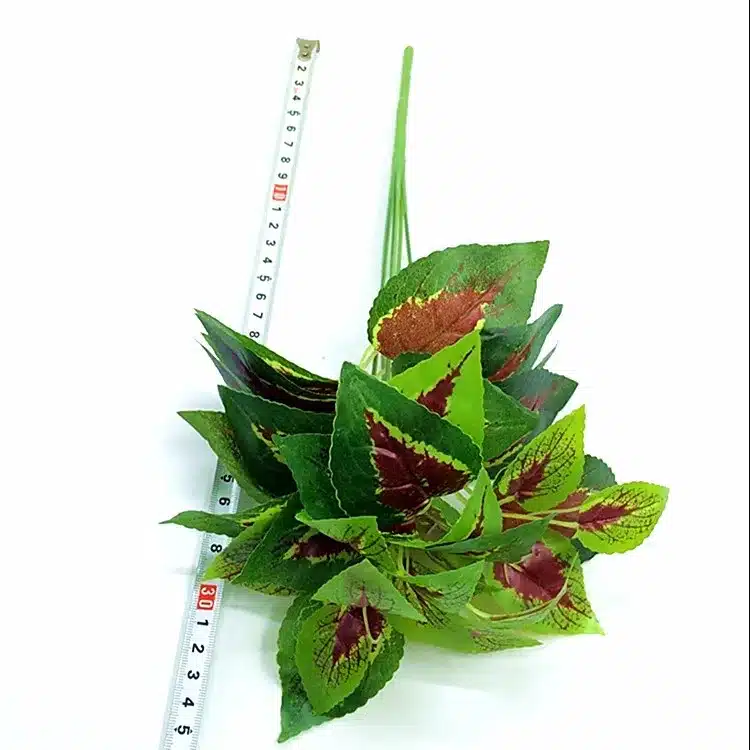 2017 Top Fashion Real Decoration 1pcs 7 Fork Basil Leaves Leaf Fake Plants Floral Decor Artificial Grass Home Garden Decoration 21