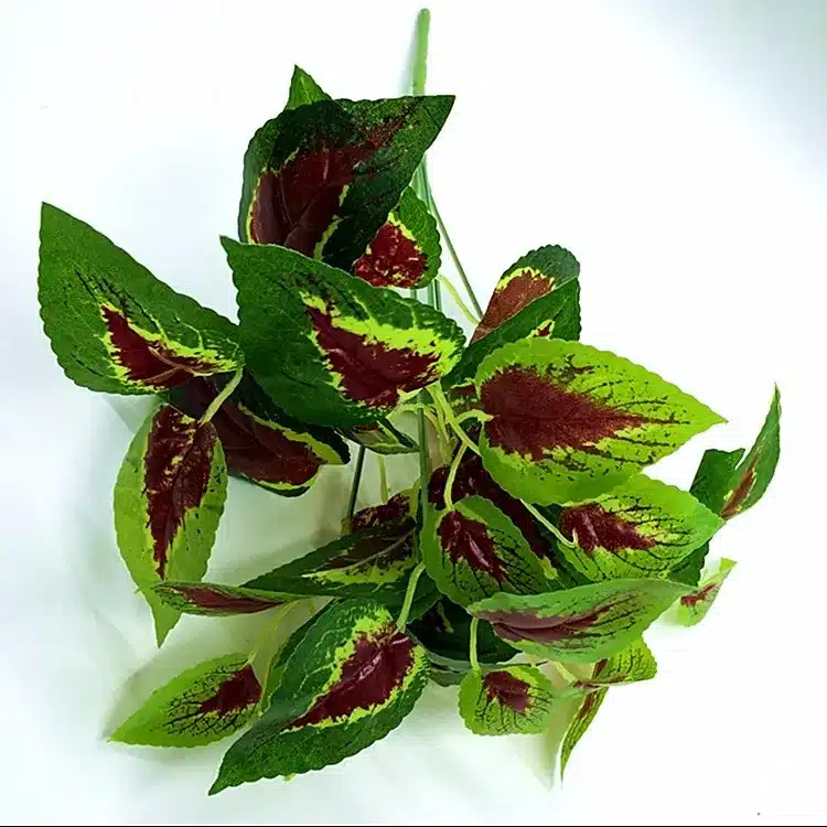 2017 Top Fashion Real Decoration 1pcs 7 Fork Basil Leaves Leaf Fake Plants Floral Decor Artificial Grass Home Garden Decoration 23