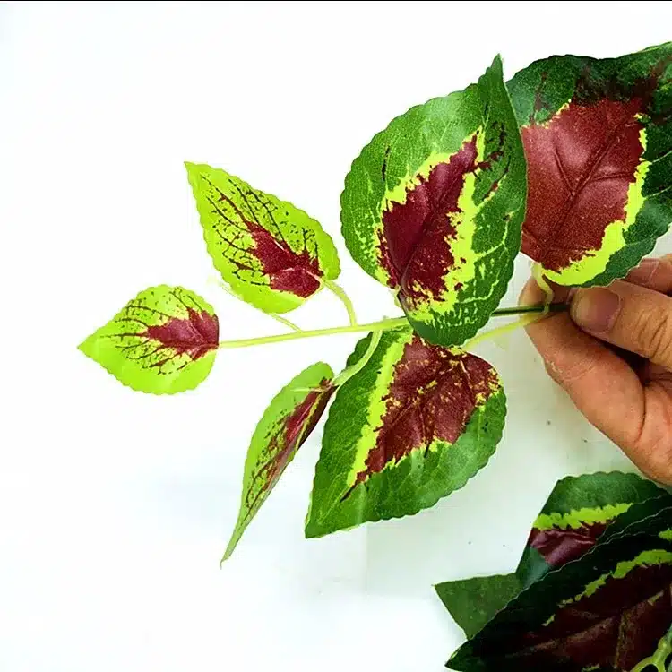 2017 Top Fashion Real Decoration 1pcs 7 Fork Basil Leaves Leaf Fake Plants Floral Decor Artificial Grass Home Garden Decoration 24