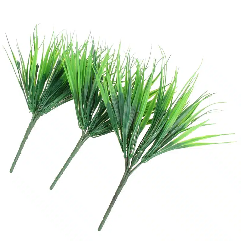 10Pcs Artificial Plants Green Grass Plastic Plant Artificial Grass Desktop Decor Grass for Garden Outdoor Decoration Fake Plants 19
