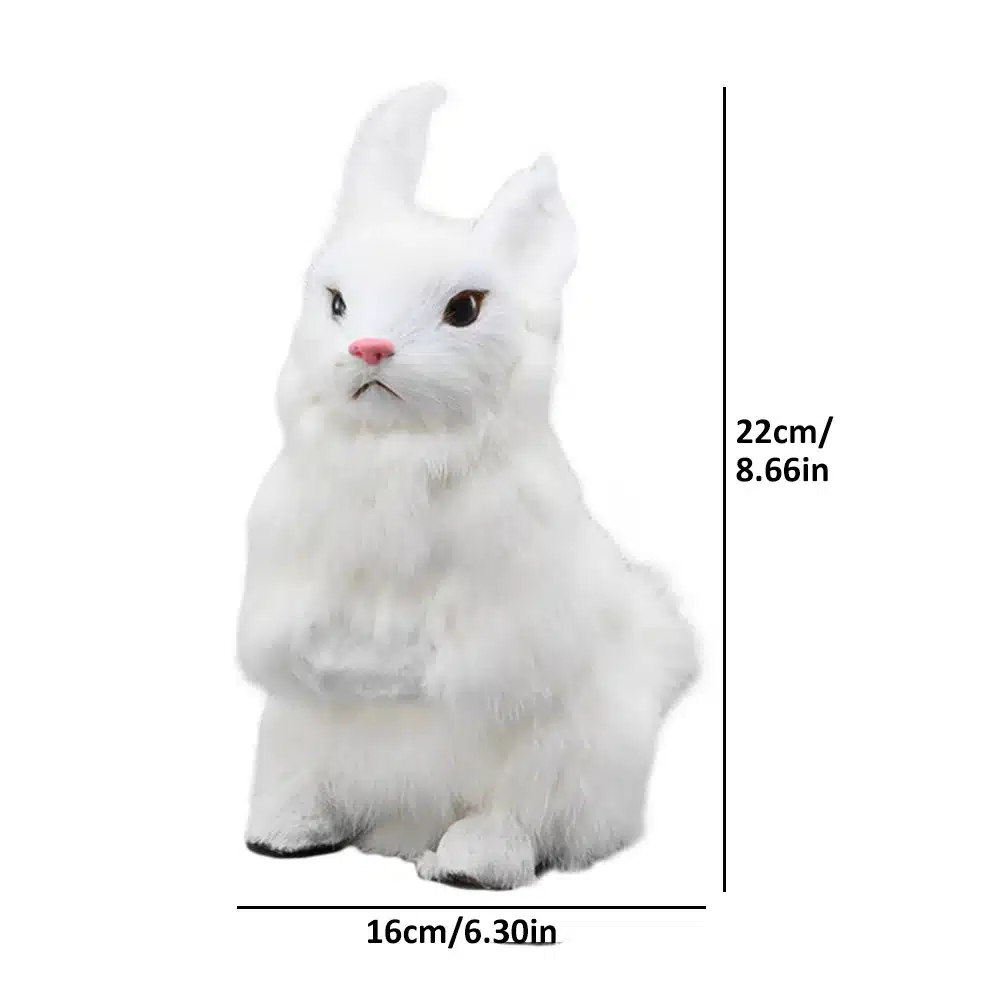 Cute Animal Easter Bunny Simulation Furry Squatting Lifelike Rabbit Christmas Birthday Gifts Home Garden Ornaments Decoration 4