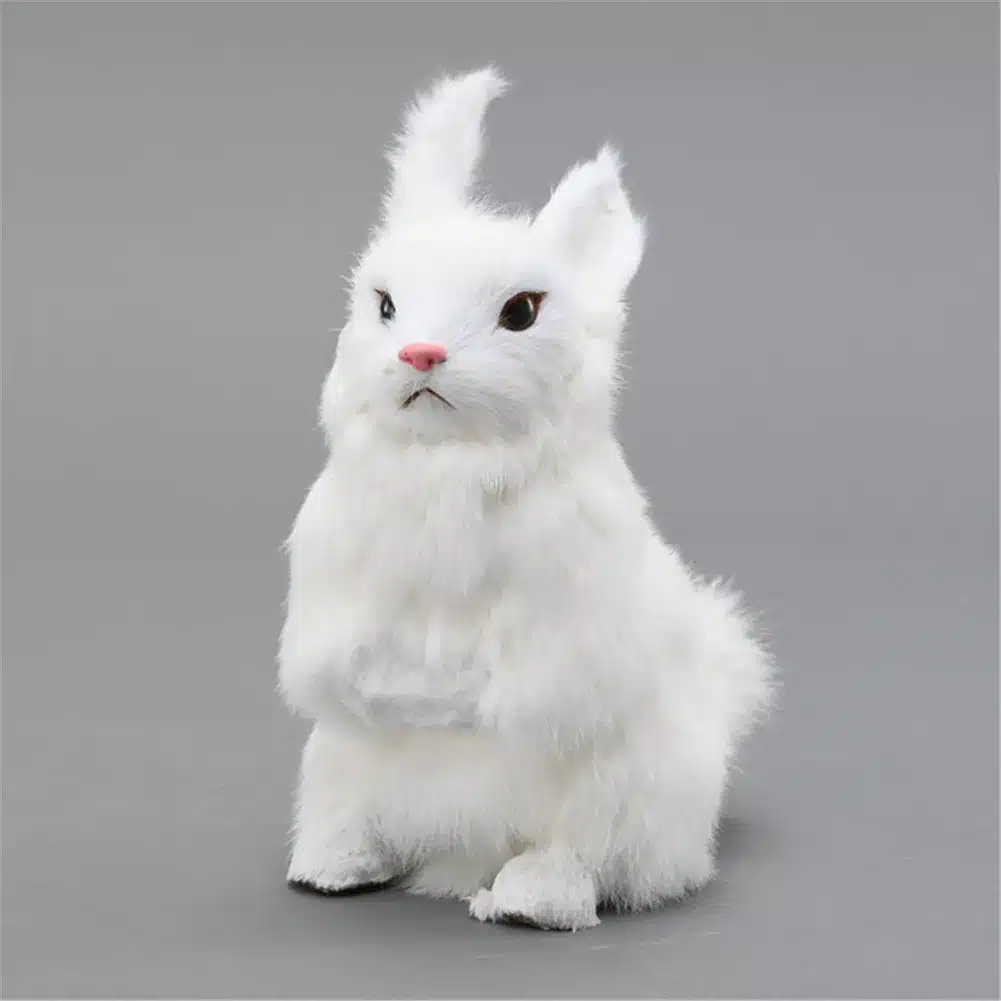 Cute Animal Easter Bunny Simulation Furry Squatting Lifelike Rabbit Christmas Birthday Gifts Home Garden Ornaments Decoration 8