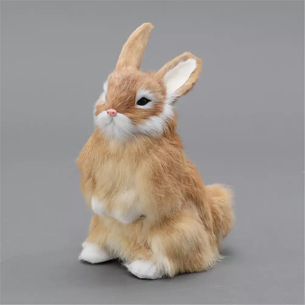 Cute Animal Easter Bunny Simulation Furry Squatting Lifelike Rabbit Christmas Birthday Gifts Home Garden Ornaments Decoration 9