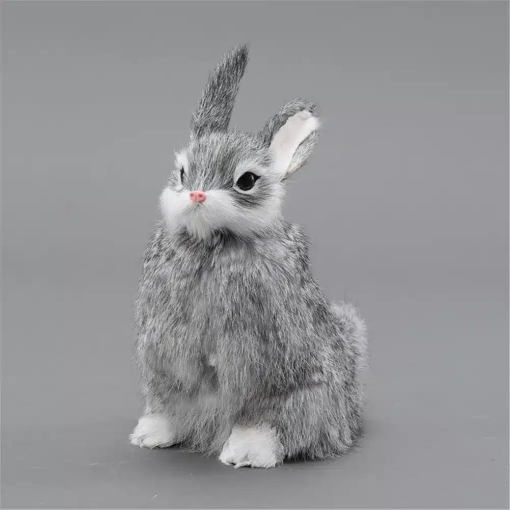Cute Animal Easter Bunny Simulation Furry Squatting Lifelike Rabbit Christmas Birthday Gifts Home Garden Ornaments Decoration 11