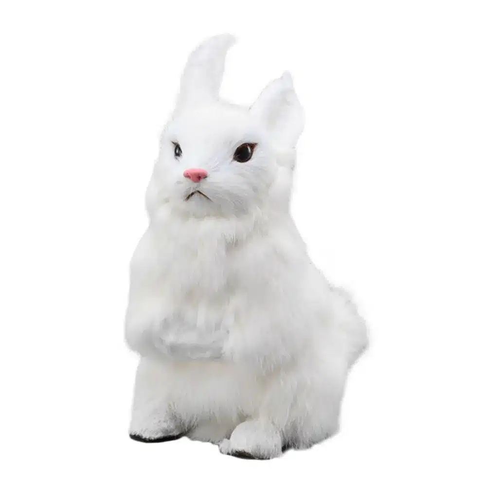 Cute Animal Easter Bunny Simulation Furry Squatting Lifelike Rabbit Christmas Birthday Gifts Home Garden Ornaments Decoration 12