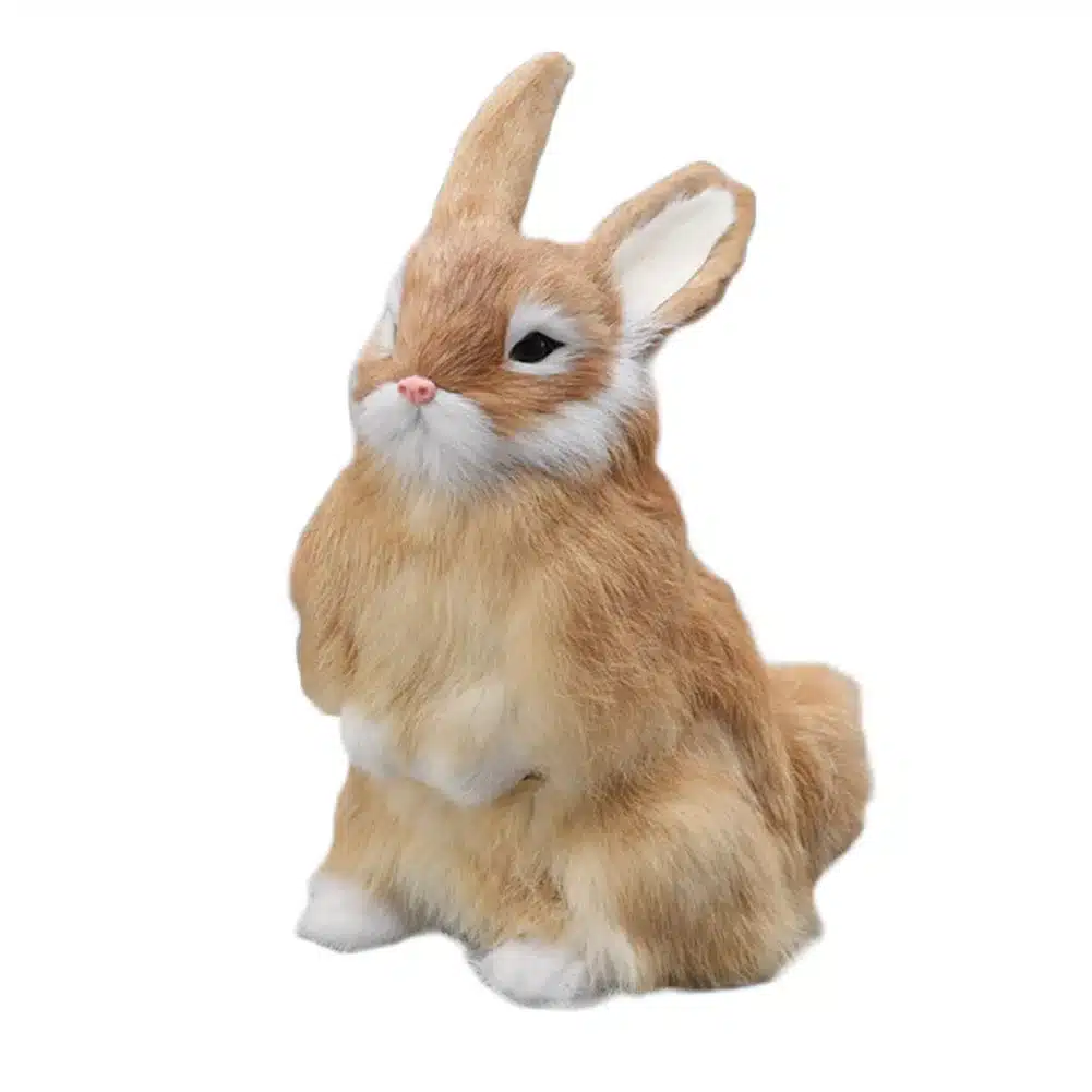 Cute Animal Easter Bunny Simulation Furry Squatting Lifelike Rabbit Christmas Birthday Gifts Home Garden Ornaments Decoration 13