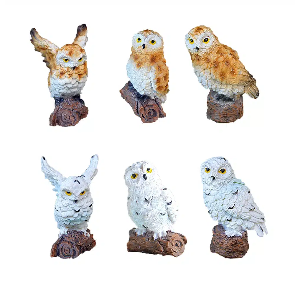 Gardening Decoration Micro-Landscape Mini Simulated Owl Model Garden Ornaments Garden Yard Stand Animal Miniature 9