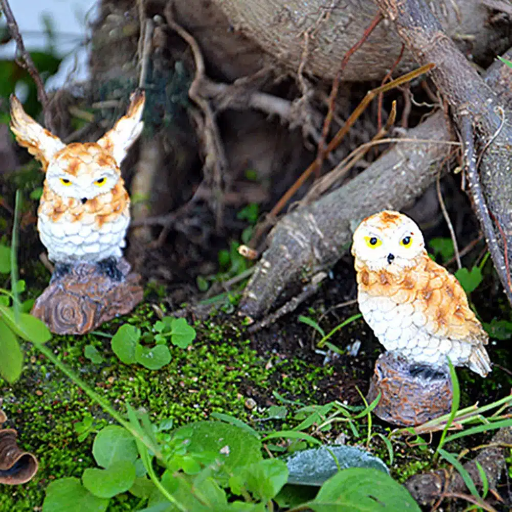 Gardening Decoration Micro-Landscape Mini Simulated Owl Model Garden Ornaments Garden Yard Stand Animal Miniature 19