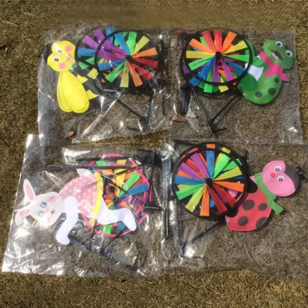 Cute 3D Animal on Bike Windmill Whirligig Garden Lawn Yard Decor Wind Spinner 7