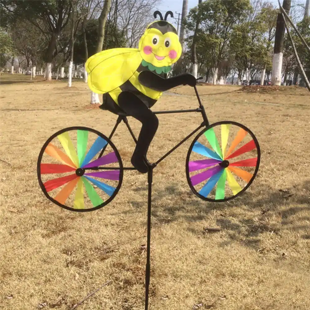 Cute 3D Animal on Bike Windmill Whirligig Garden Lawn Yard Decor Wind Spinner 9