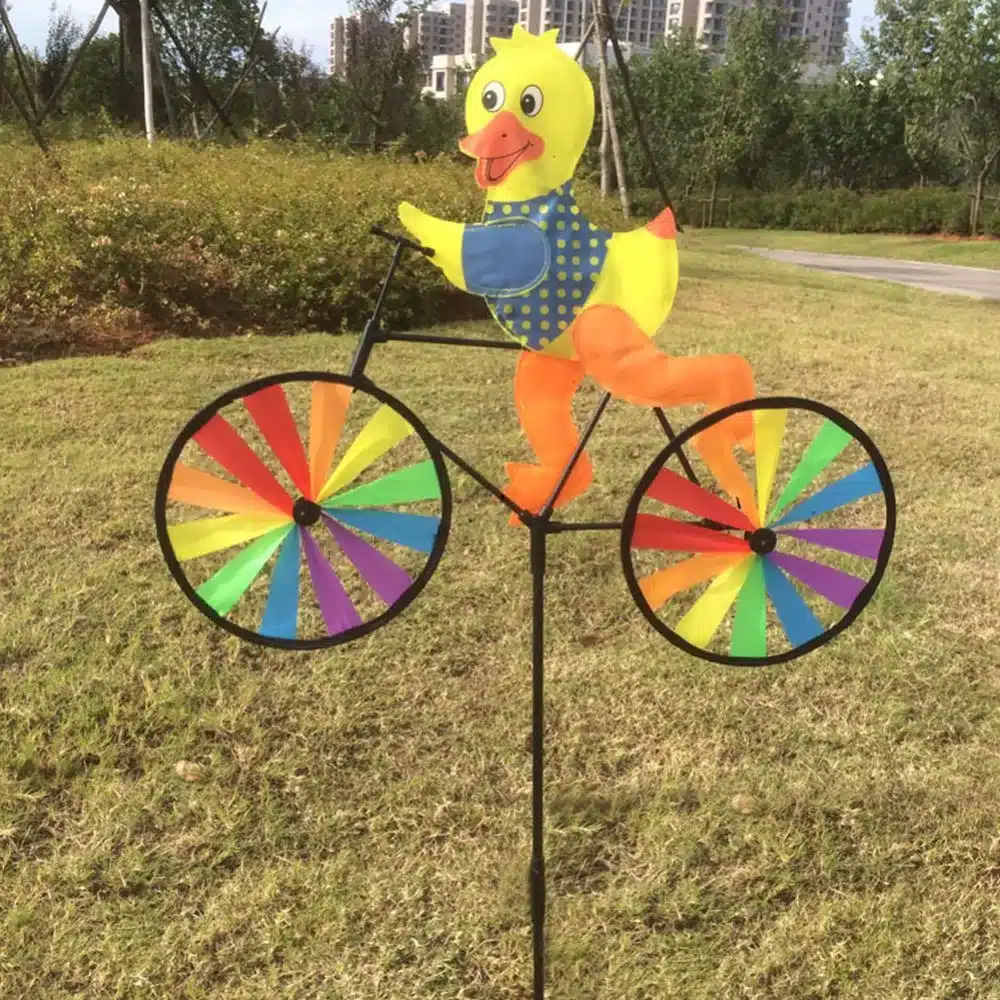 Cute 3D Animal on Bike Windmill Whirligig Garden Lawn Yard Decor Wind Spinner 14