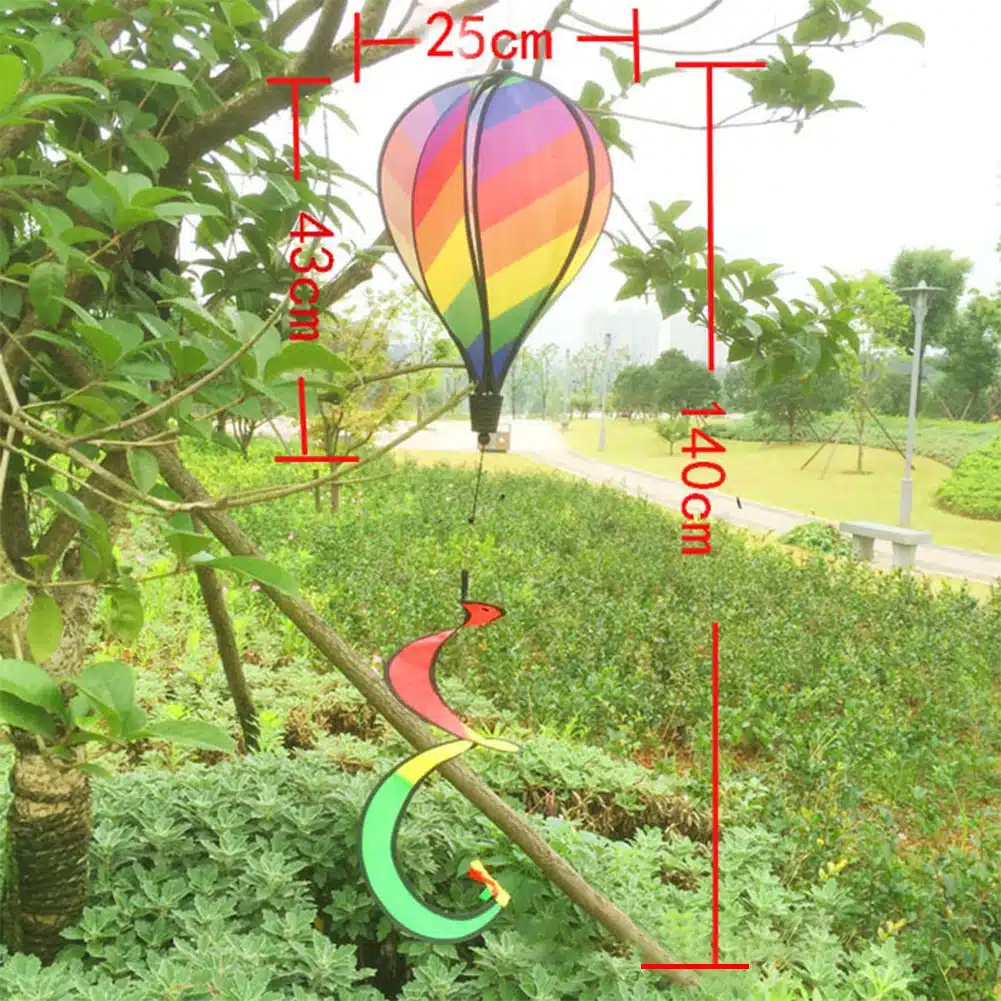 Color Windsock Striped Hot Air Balloon Wind Spinner Yard Garden Decor Decorative Stakes Outdoor Wind Spinners 1