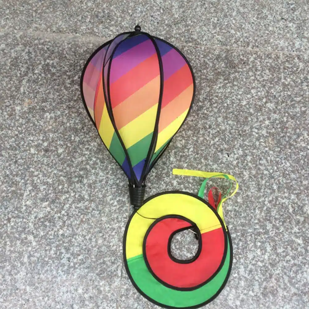 Color Windsock Striped Hot Air Balloon Wind Spinner Yard Garden Decor Decorative Stakes Outdoor Wind Spinners 2