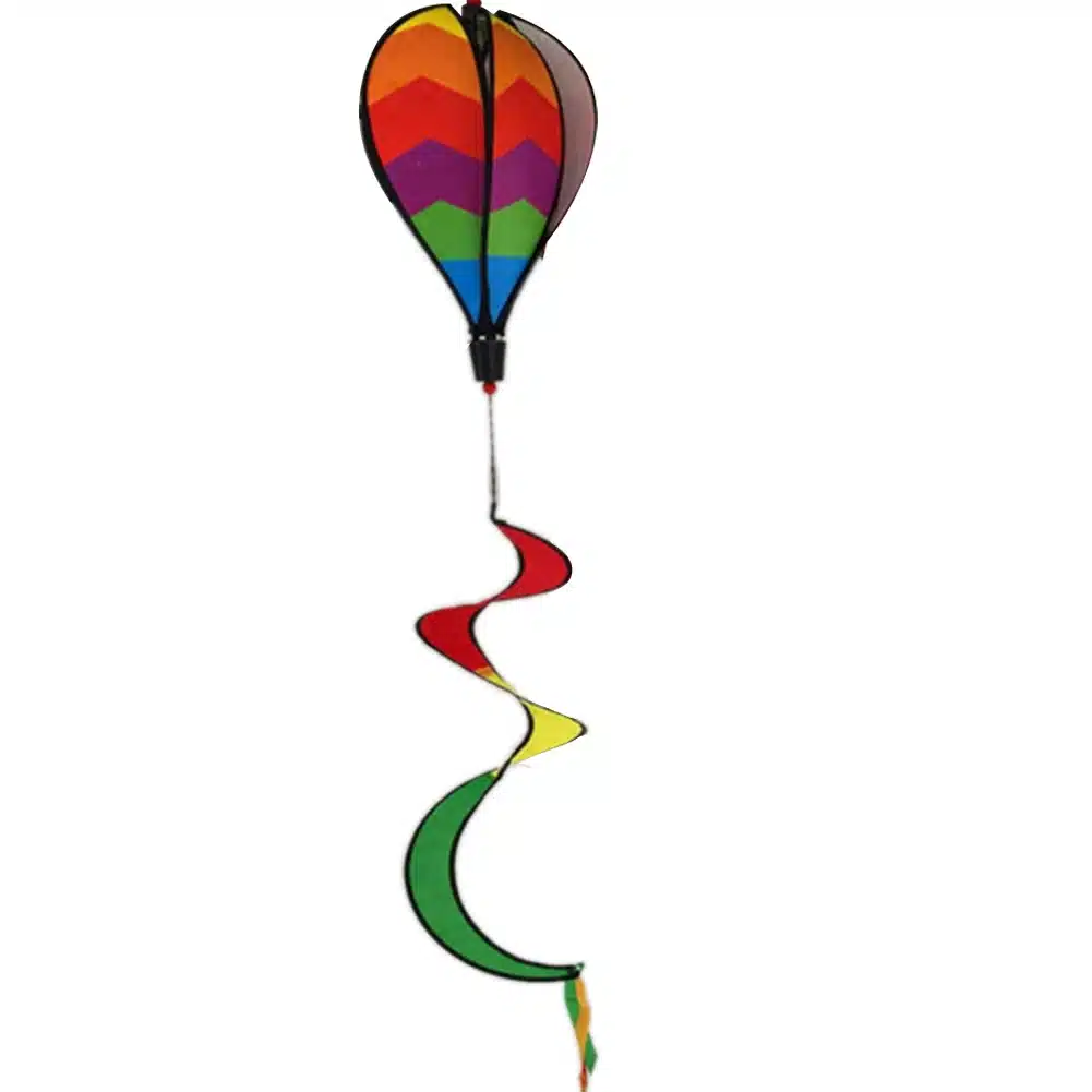 Color Windsock Striped Hot Air Balloon Wind Spinner Yard Garden Decor Decorative Stakes Outdoor Wind Spinners 10