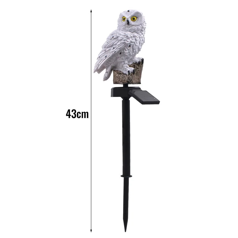 2PCS Owl Solar Light Fake Owl Night On and Sunrise Off Waterproof Outdoor Solar Powered LED Path Lawn Yard Garden Lamps 12