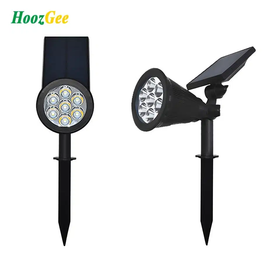 HoozGee 7 LED Spotlight Lawn Outdoor Garden Lamp Solar Panel Power Adjustable Wall Flood Lights Yard Waterproof 7 Colour in 1 15