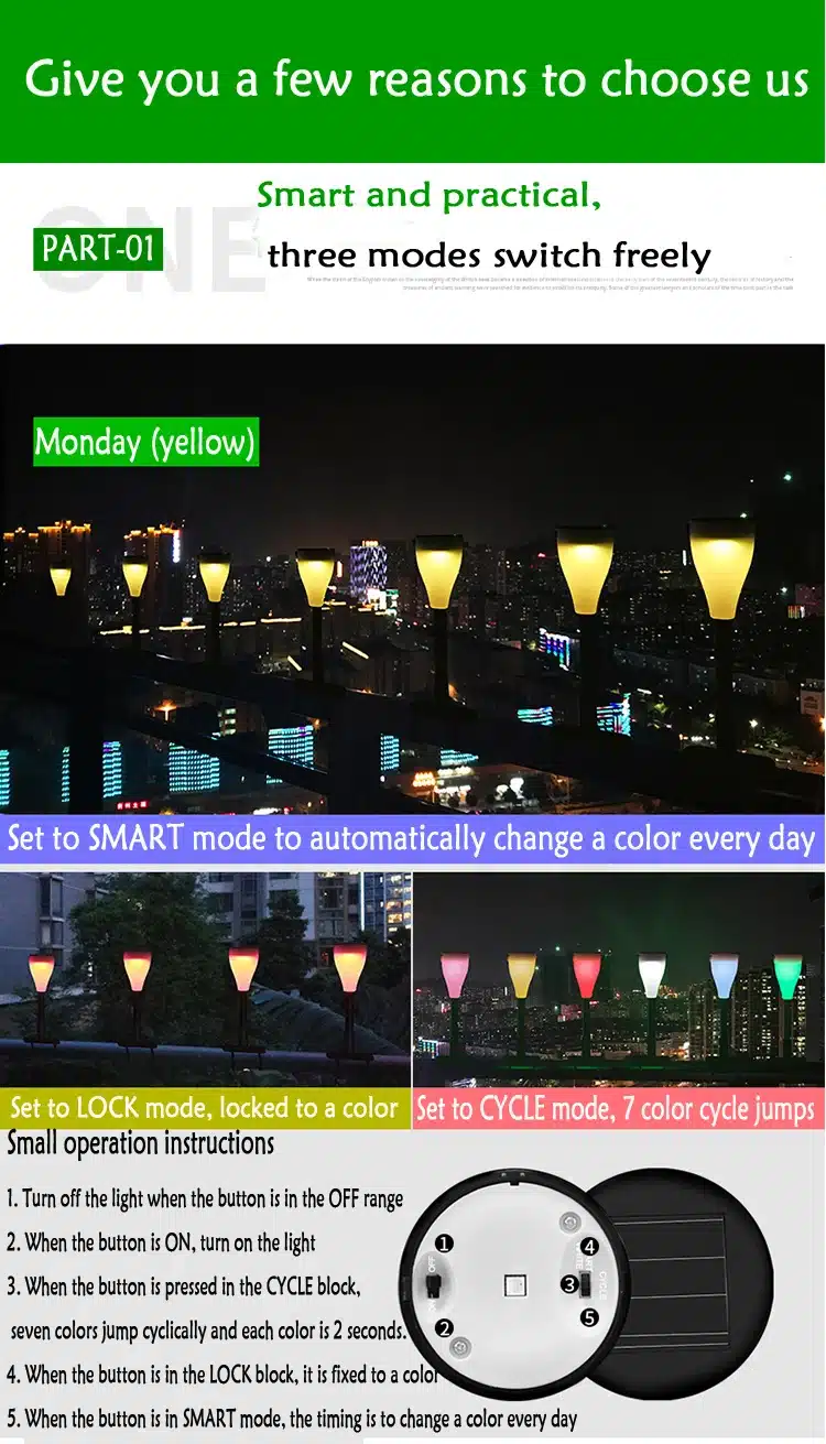TAMPROAD LED Seven Colors Solar Lawn Lamp Outdoor Plug Garden Lamp Waterproof Landscape Lights garden lights outdoor solar light 13