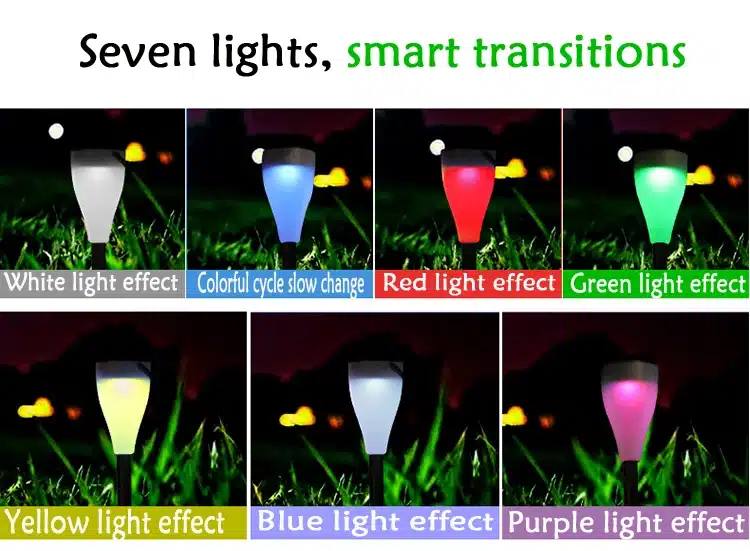 TAMPROAD LED Seven Colors Solar Lawn Lamp Outdoor Plug Garden Lamp Waterproof Landscape Lights garden lights outdoor solar light 15
