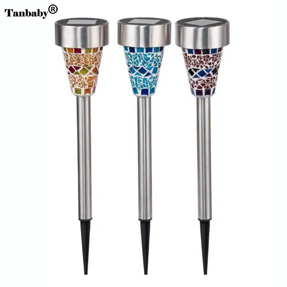 Tanbaby 3pcs/Lot Solar panel LED Mosaic Light IP65 Landscape Garden lamp Yard Path Lawn Solar Lamps Light solar powered 3