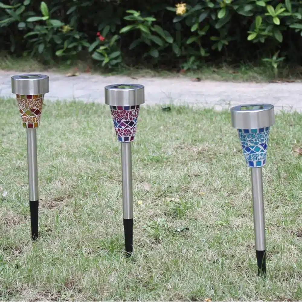 Tanbaby 3pcs/Lot Solar panel LED Mosaic Light IP65 Landscape Garden lamp Yard Path Lawn Solar Lamps Light solar powered 5