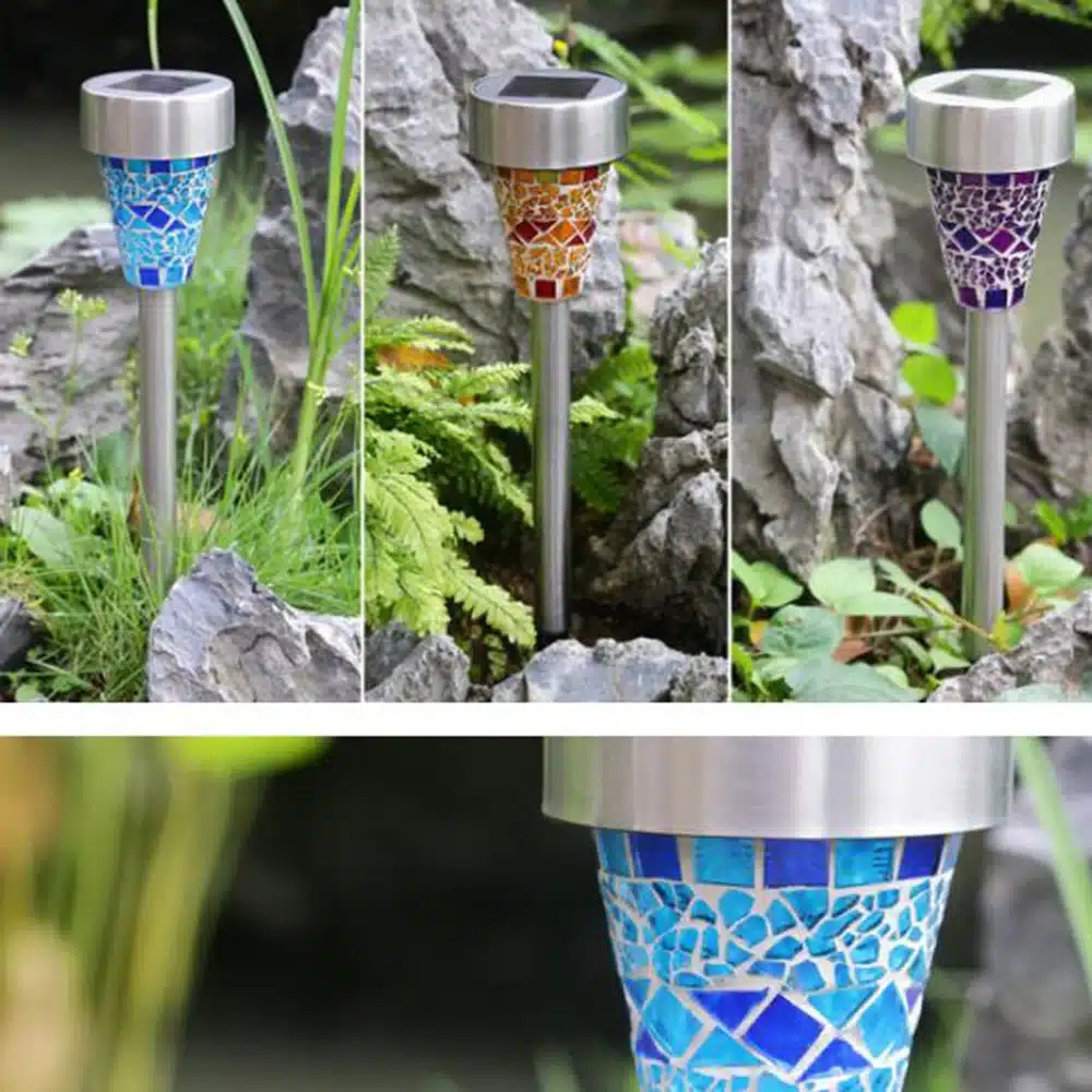 Tanbaby 3pcs/Lot Solar panel LED Mosaic Light IP65 Landscape Garden lamp Yard Path Lawn Solar Lamps Light solar powered 6